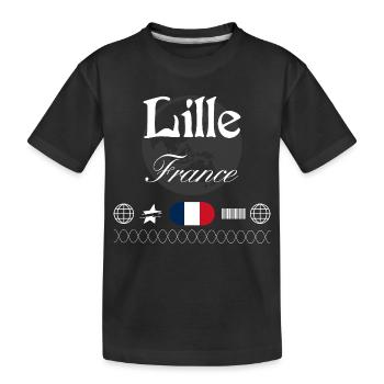 Lille Frankreich Streetwear Reise Souvenir - Kinder Premium Bio T-Shirt - Schwarz - Vorne
