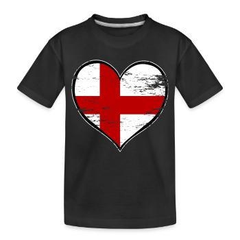 Drapeau du cœur anglais utilisé - T-shirt bio Premium Enfant - noir - Devant