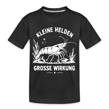Kleine Helden Große Wirkung - Kinder Premium Bio T-Shirt - Schwarz - Vorne