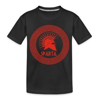 Guerrier spartiate rouge - T-shirt bio Premium Enfant - noir - Devant