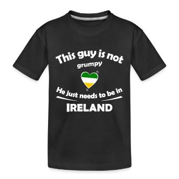 Irland Herzdesign Grumpy? Nicht nötig - Kinder Premium Bio T-Shirt - Schwarz - Vorne