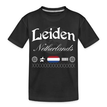 Leiden Niederlande Streetwear Reise Souvenir - Kinder Premium Bio T-Shirt - Schwarz - Vorne