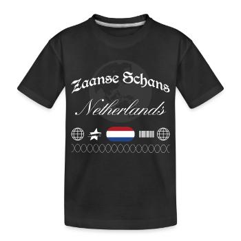 Zaanse Schans Niederlande Streetwear Reise - Kinder Premium Bio T-Shirt - Schwarz - Vorne