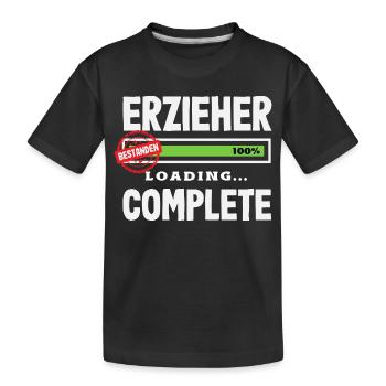 Erzieher Bestanden Abschluss Prüfung Kita Spruch - Kinder Premium Bio T-Shirt - Schwarz - Vorne