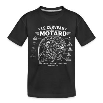 Le Cerveau du Motard Vintage - T-shirt bio Premium Enfant - noir - Devant