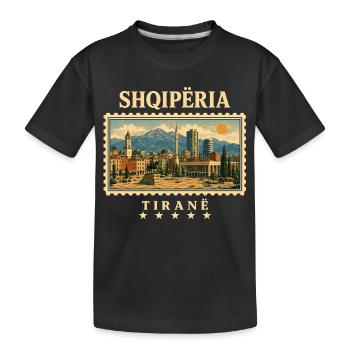 Albanien Tirana Vintage Reisemarke - Kinder Premium Bio T-Shirt - Schwarz - Vorne