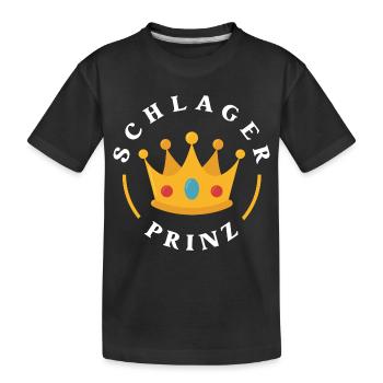 Schlager Prinz Krone Party Festival Konzert Outfit - Kinder Premium Bio T-Shirt - Schwarz - Vorne