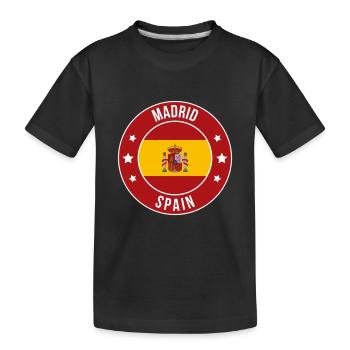 Insigne de Madrid Round Espagne - T-shirt bio Premium Enfant - noir - Devant