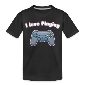 J’adore jouer - Conception de manettes de jeu - T-shirt bio Premium Enfant - noir - Devant