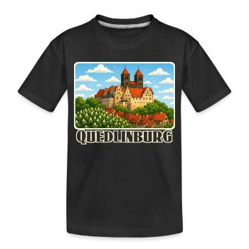 Quedlinburg - Kinder Premium Bio T-Shirt - Schwarz - Vorne