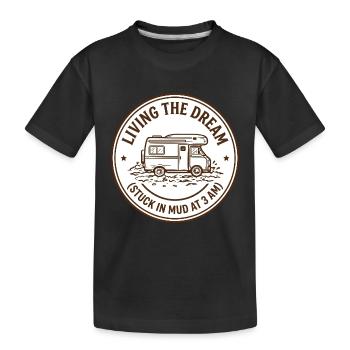 Vivre le rêve du Campeur boueux - T-shirt bio Premium Enfant - noir - Devant