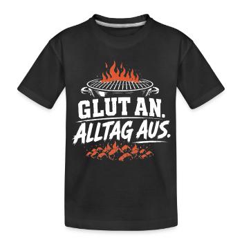 Glut an - Alltag aus - Kinder Premium Bio T-Shirt - Schwarz - Vorne
