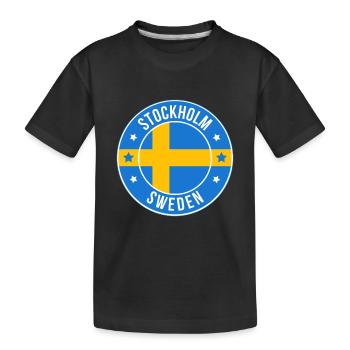 Drapeau du cercle de Stockholm Suède - T-shirt bio Premium Enfant - noir - Devant