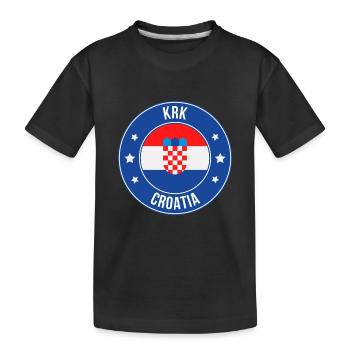 Krk Croatian Crest Circle - Kids' Premium Organic T-Shirt - black - Front