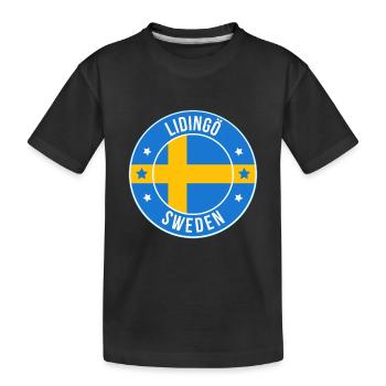 Emblème du Round Patch de Lidingö Suède - T-shirt bio Premium Enfant - noir - Devant