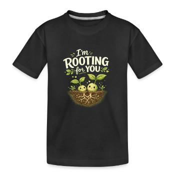 Je t’encourage – un jeu de mots à base de plantes - T-shirt bio Premium Enfant - noir - Devant