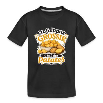 Ça fait pas grossir c'est des patates (Chips) - T-shirt bio Premium Enfant - noir - Devant