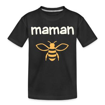 Maman Abeille sur Noir - T-shirt bio Premium Enfant - noir - Devant