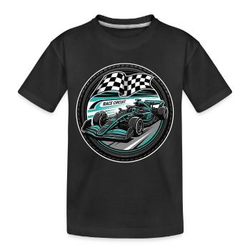 Voitures de course sur circuit - T-shirt bio Premium Enfant - noir - Devant