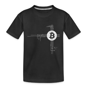 Bitcoin Circuitry Emblem - Kinder Premium Bio T-Shirt - Schwarz - Vorne