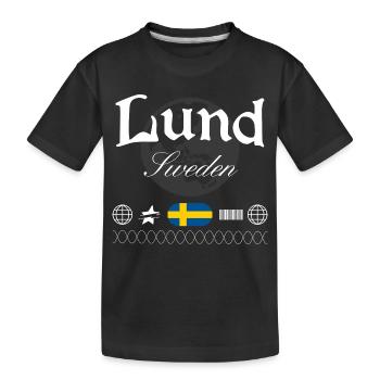 Lund Schweden Streetwear Reise Souvenir - Kinder Premium Bio T-Shirt - Schwarz - Vorne