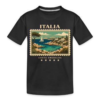 Italien Vintage Reisemarke - Kinder Premium Bio T-Shirt - Schwarz - Vorne