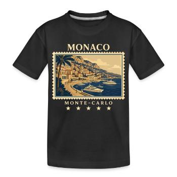Monaco Monte-Carlo Vintage Reisemarke - Kinder Premium Bio T-Shirt - Schwarz - Vorne