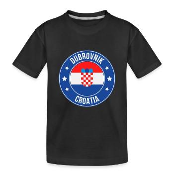 Insigne rond du blason de Dubrovnik - T-shirt bio Premium Enfant - noir - Devant