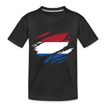 Drapeau des Pays-Bas Hollande - T-shirt bio Premium Enfant - noir - Devant