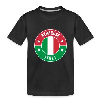 Syracuse Italy Retro Badge - Kids' Premium Organic T-Shirt - black - Front
