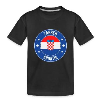 Insigne rond du blason de Zagreb - T-shirt bio Premium Enfant - noir - Devant