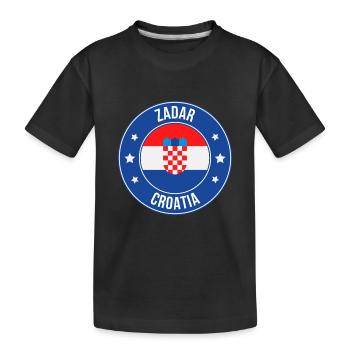 Zadar Croatia Crest Circle - Kids' Premium Organic T-Shirt - black - Front