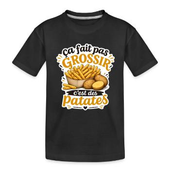Ça fait pas grossir c'est des patates (Frites) - T-shirt bio Premium Enfant - noir - Devant