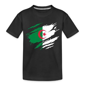 Algerische Flagge Algeriens - Kinder Premium Bio T-Shirt - Schwarz - Vorne