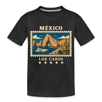 Mexiko Los Cabos Vintage Reisemarke - Kinder Premium Bio T-Shirt - Schwarz - Vorne