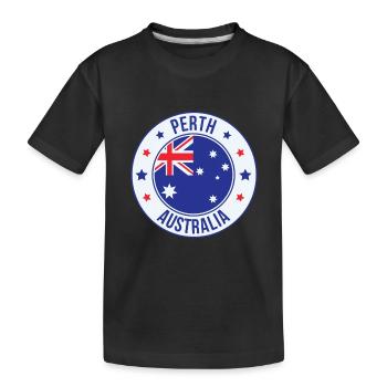 Insigne du drapeau rond de Perth, Australie - T-shirt bio Premium Enfant - noir - Devant