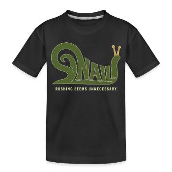 SNAIL – Humor without Haste - Kids' Premium Organic T-Shirt - black - Front