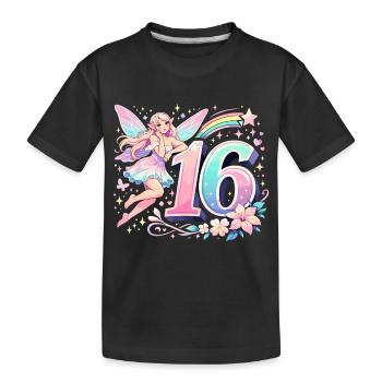 Elfe du 16e anniversaire – Design graphique pastel - T-shirt bio Premium Enfant - noir - Devant