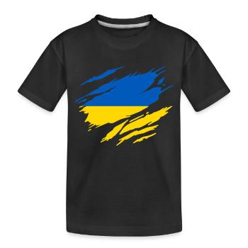 Ukraine Drapeau Ukrainien Ukrainienne - T-shirt bio Premium Enfant - noir - Devant