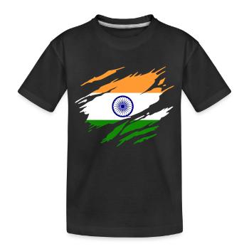 Inde Drapeau Indien Indienne - T-shirt bio Premium Enfant - noir - Devant