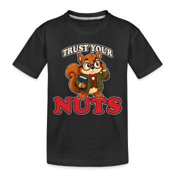 Faites confiance à vos noix Mascotte drôle du professeur écureuil - T-shirt bio Premium Enfant - noir - Devant
