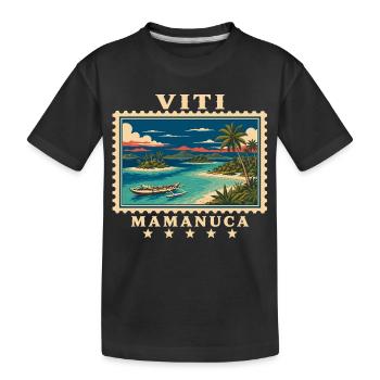 Marque de voyage vintage Mamanuca aux Fidji - T-shirt bio Premium Enfant - noir - Devant