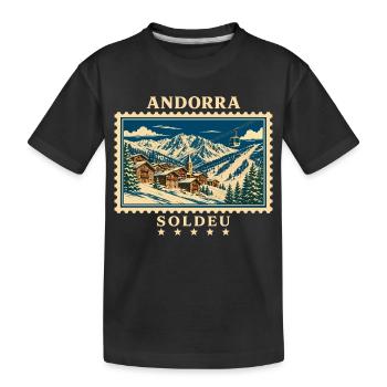Andorra Soldeu Vintage Reisemarke - Kinder Premium Bio T-Shirt - Schwarz - Vorne