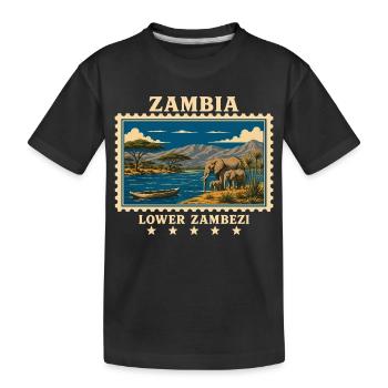 Marque de voyage vintage Zambie Lower Zambeze - T-shirt bio Premium Enfant - noir - Devant