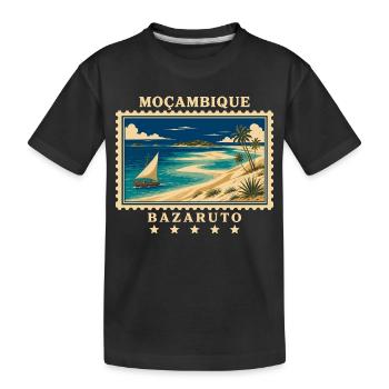 Mosambik Bazaruto Vintage Reisemarke - Kinder Premium Bio T-Shirt - Schwarz - Vorne