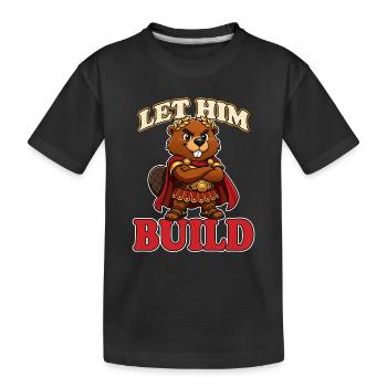 Laissez-le construire une mascotte drôle de mème de castor romain - T-shirt bio Premium Enfant - noir - Devant