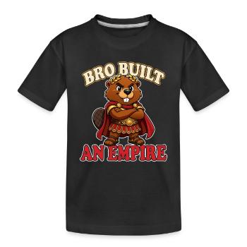 Bro Built an Empire Funny Roman Beaver Meme - Kids' Premium Organic T-Shirt - black - Front