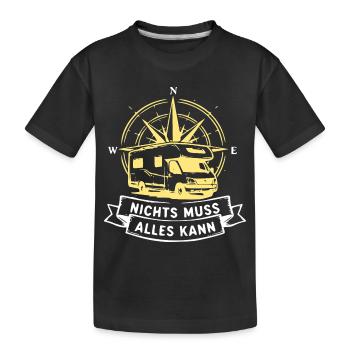 Nichts Muss Alles Kann Vanlife Camper - Kinder Premium Bio T-Shirt - Schwarz - Vorne