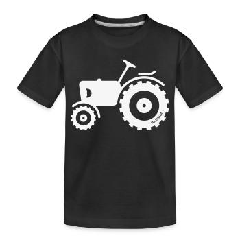 Trecker / Traktor / Schlepper / Zugmaschine (W) - Kinder Premium Bio T-Shirt - Schwarz - Vorne