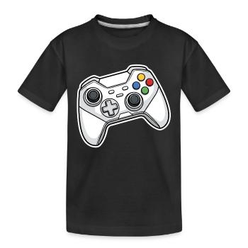 Illustration de manette rétro - T-shirt bio Premium Enfant - noir - Devant